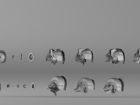 001654 3D Scan of Jaguar XKR II Suspension and Wheel Assembly Model 3D