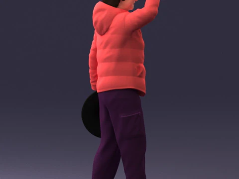 000240 Woman in Casual Jacket Holding a Witch Hat 0111 3dp 3D Print Model