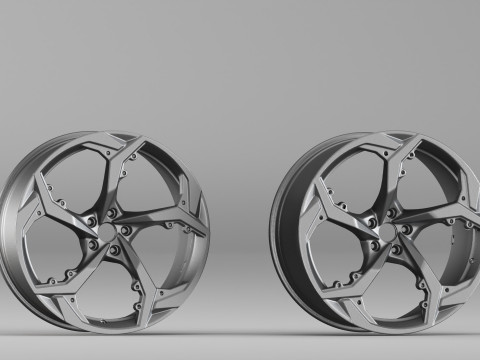 001655 3D Scan of Car Alloy Wheel Rim 3D प्रिंट मॉडल