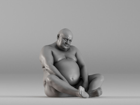 S00110 Seated Male Figure Expressive Human Anatomy Study Model do druku 3D