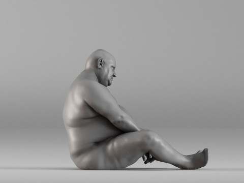 S00110 Seated Male Figure Expressive Human Anatomy Study Model do druku 3D