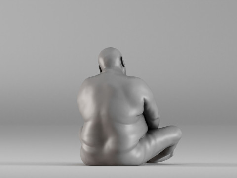 S00110 Seated Male Figure Expressive Human Anatomy Study Model do druku 3D