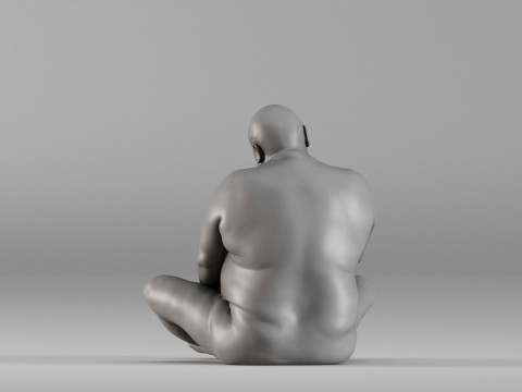S00110 Seated Male Figure Expressive Human Anatomy Study Model do druku 3D
