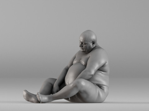 S00110 Seated Male Figure Expressive Human Anatomy Study Model do druku 3D