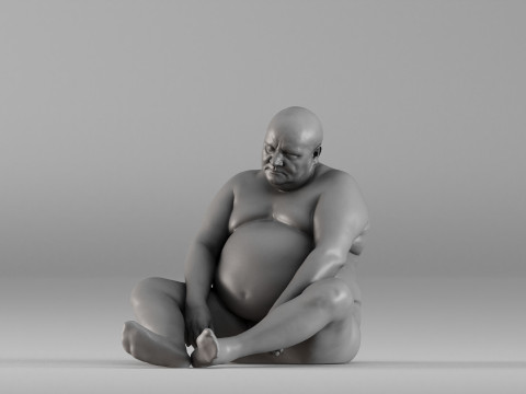 S00110 Seated Male Figure Expressive Human Anatomy Study Model do druku 3D