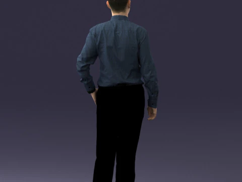 000259 Jovem em roupa casual de neg&oacute;cios com gravata vermelha 0321 3dp Modelo de Impressão 3D