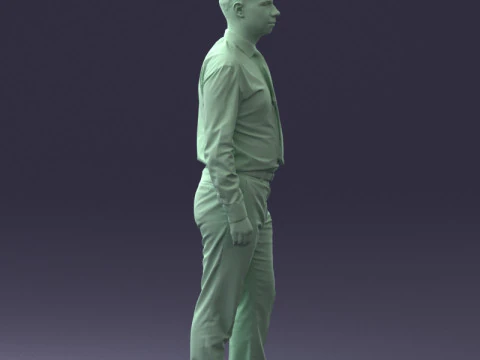 000259 Jovem em roupa casual de neg&oacute;cios com gravata vermelha 0321 3dp Modelo de Impressão 3D
