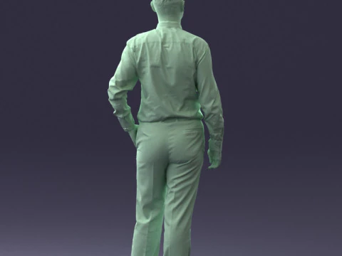 000259 Jovem em roupa casual de neg&oacute;cios com gravata vermelha 0321 3dp Modelo de Impressão 3D