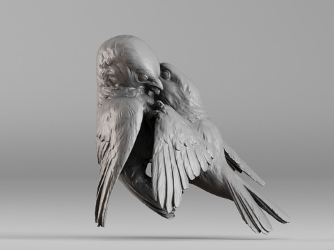 S00051 Lovebirds - Romantic 3D Sculpture 3dp 3D Принт Модель
