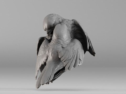 S00051 Lovebirds - Romantic 3D Sculpture 3dp 3D Принт Модель