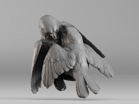 S00051 Lovebirds - Romantic 3D Sculpture 3dp 3D Принт Модель