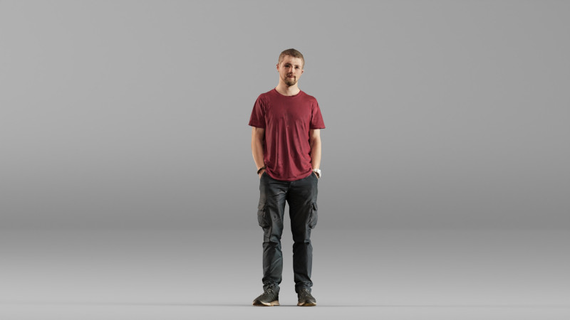 001657 Man in Casual Clothing 3D Model .c4d .max .obj .3ds .fbx .stl .blend 