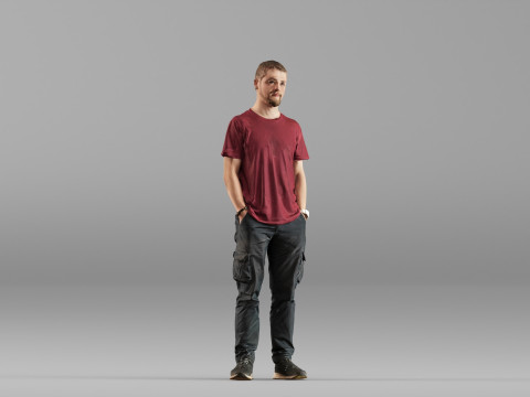 001657 Man in Casual Clothing 3D Model