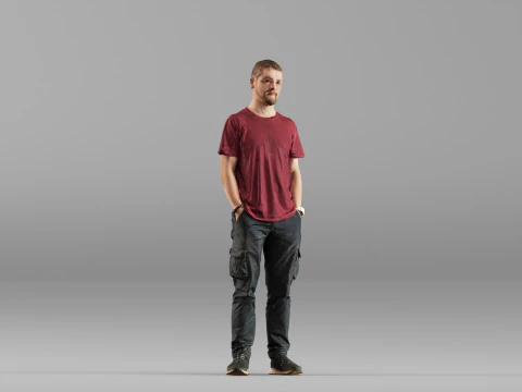 001657 Man in Casual Clothing 3D Model
