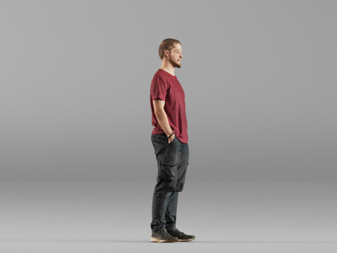 001657 Man in Casual Clothing 3D Model