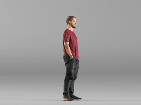 001657 Man in Casual Clothing 3D Model