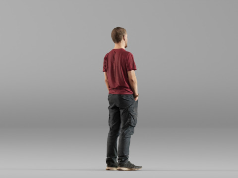 001657 Man in Casual Clothing 3D Model