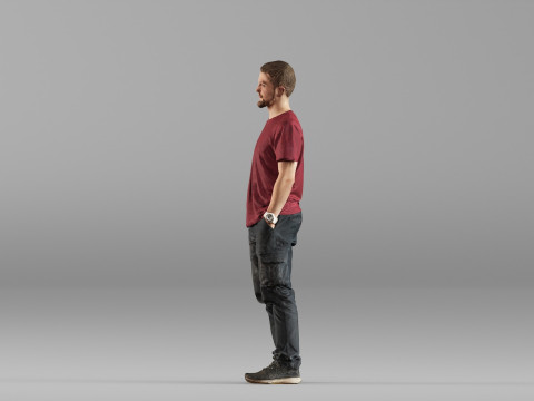 001657 Man in Casual Clothing 3D Model