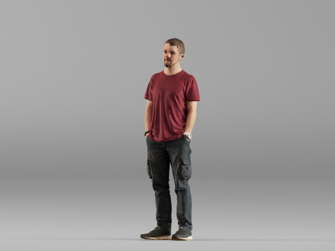 001657 Man in Casual Clothing 3D Model