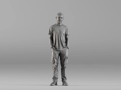 001657 Man in Casual Clothing 3D Model