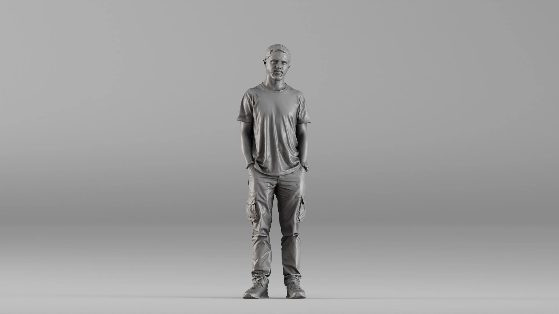 001657 Man in Casual Clothing 3dp 3D Print Model .c4d .max .obj .3ds .fbx .stl .blend 