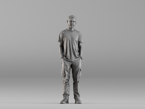 001657 Man in Casual Clothing 3dp 3D Принт Модель