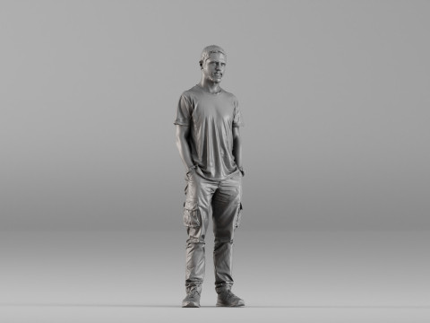 001657 Man in Casual Clothing 3dp 3D Druckmodell