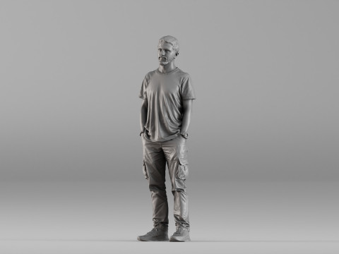 001657 Man in Casual Clothing 3dp 3D Druckmodell