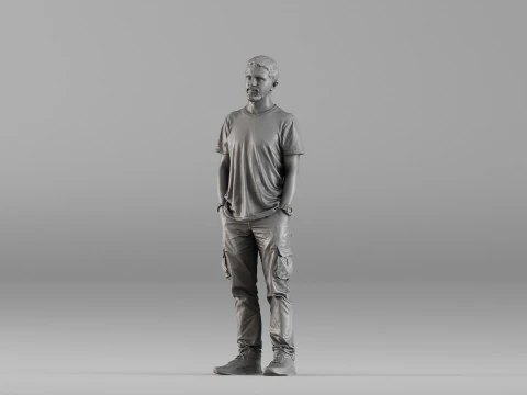 001657 Man in Casual Clothing 3dp 3D Print Model