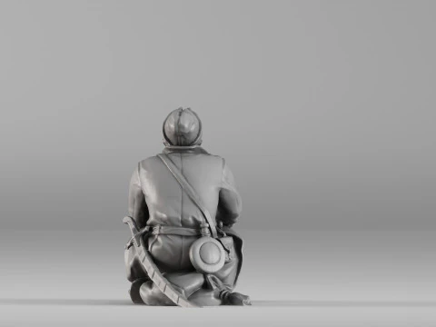 001658 Medieval Peasant Detailed Sitting Character 3D Print Model