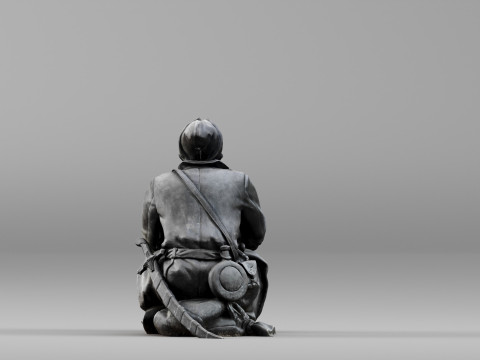001658 Medieval Peasant Detailed Sitting Character 3Dプリントモデル