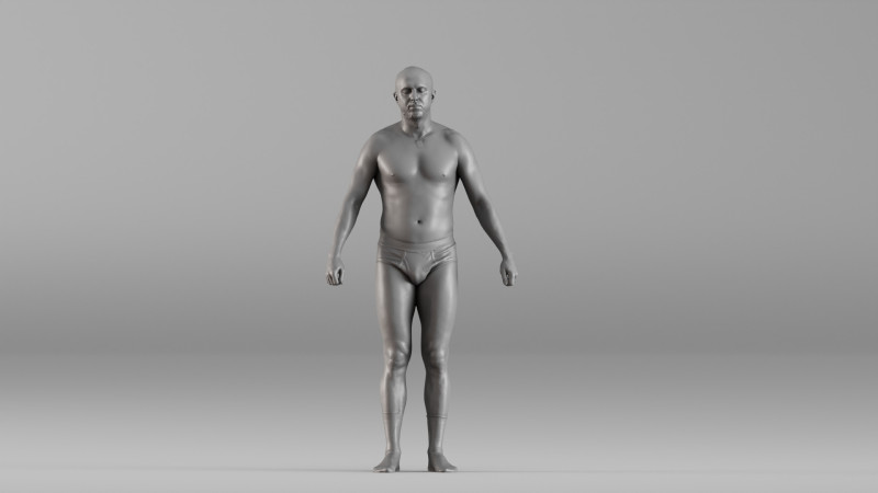 S00115 Male Base Anatomy Scanned Human Body 3D 프린트 모델 .c4d .max .obj .3ds .fbx .stl .blend