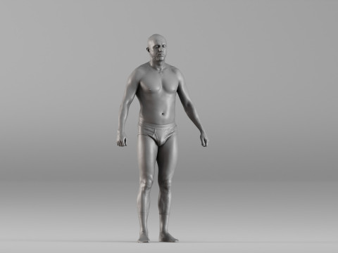 S00115 Male Base Anatomy Scanned Human Body 3D printmodel