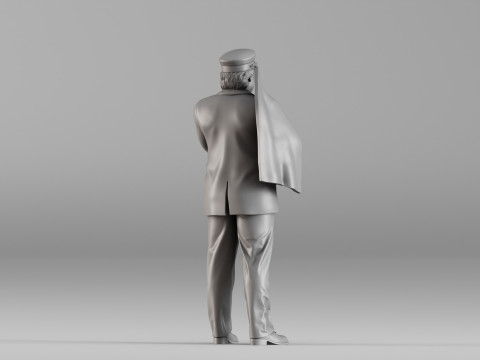 S00113 Train Station Master Holding a Flag 3dp Model do druku 3D