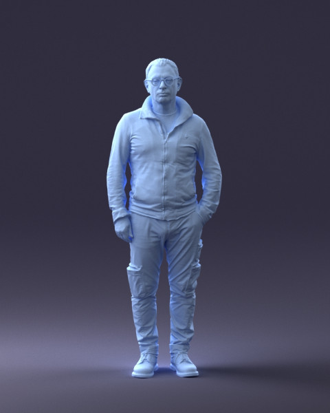 000294 Man in Hoodie and Cargo Pants 1008 3dp 3D Print Model .c4d .max .obj .3ds .fbx .stl .blend 