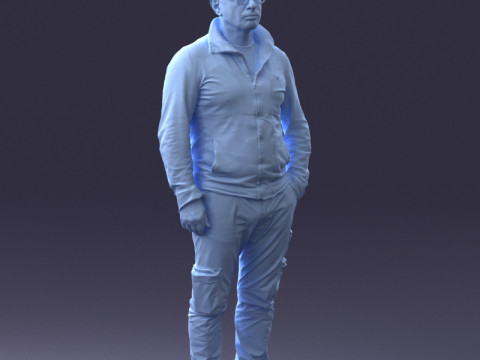 000294 Man in Hoodie and Cargo Pants 1008 3dp 3D Print Model
