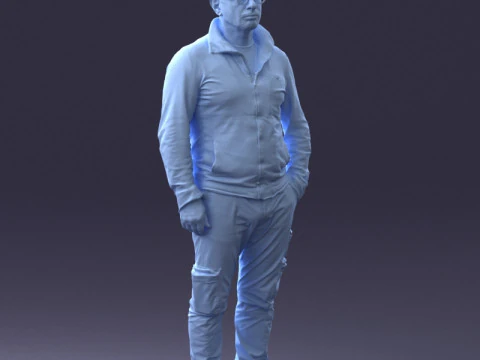 000294 Man in Hoodie and Cargo Pants 1008 3dp 3D Print Model