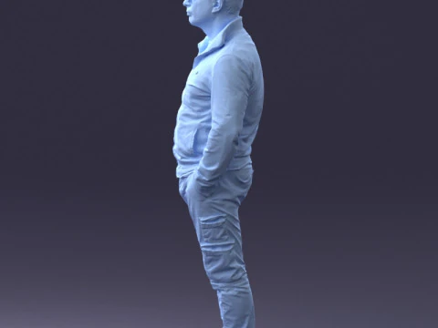 000294 Man in Hoodie and Cargo Pants 1008 3dp 3D Print Model