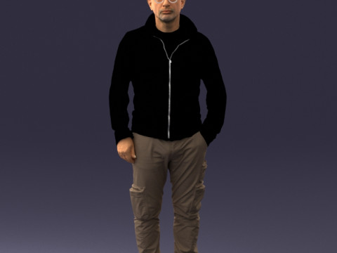000294 Man in Hoodie and Cargo Pants 1008 3dp 3D Print Model