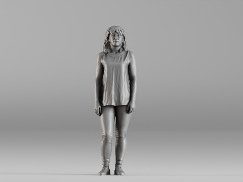 S00105 Standing Woman in Casual Outfit 3D 프린트 모델