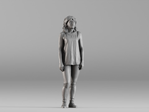 S00105 Standing Woman in Casual Outfit 3D Druckmodell
