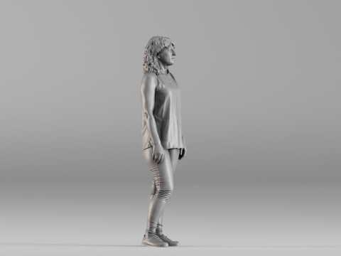 S00105 Standing Woman in Casual Outfit 3D Druckmodell
