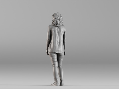 S00105 Standing Woman in Casual Outfit 3D Druckmodell