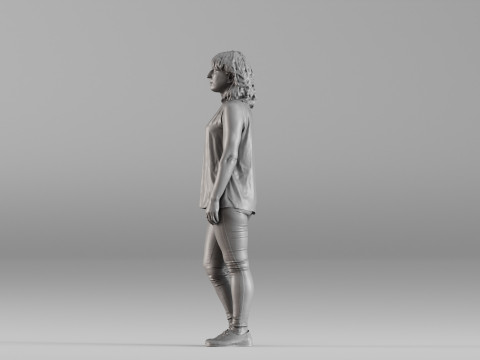 S00105 Standing Woman in Casual Outfit 3D Druckmodell