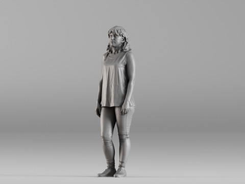 S00105 Standing Woman in Casual Outfit 3D Druckmodell
