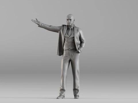S00104 Figura di uomo d'affari con la mano tesa Modello di stampa 3D