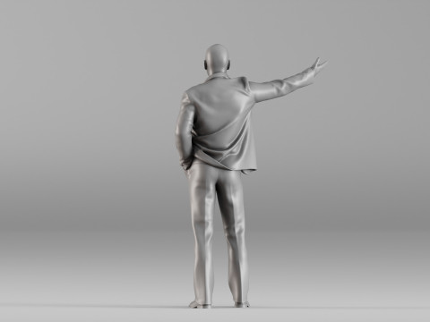 S00104 Zakenmanfiguur met uitgestrekte hand 3D printmodel