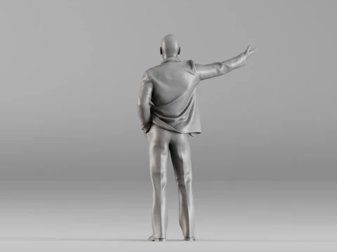S00104 Businessman Figure with Outstretched Hand 3D Print Model