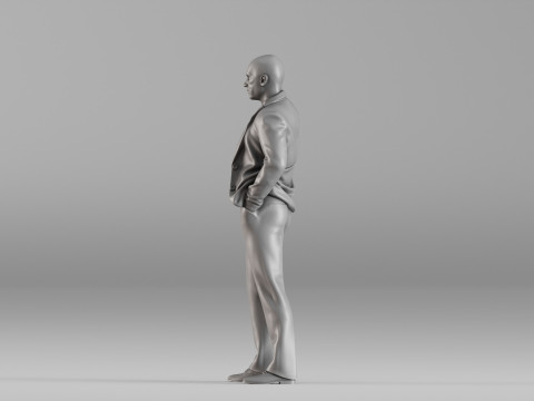 S00104 Zakenmanfiguur met uitgestrekte hand 3D printmodel