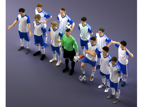 000320 Soccer Team Collection 3D Model